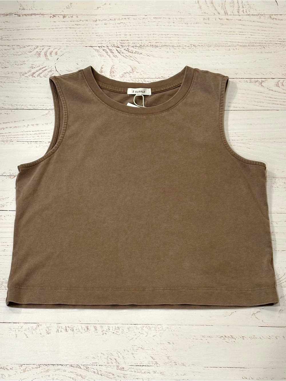 NWT Z Supply Sloane Cotton Jersey Tank In Perfectly Taupe Size Small - Picture 4 of 12